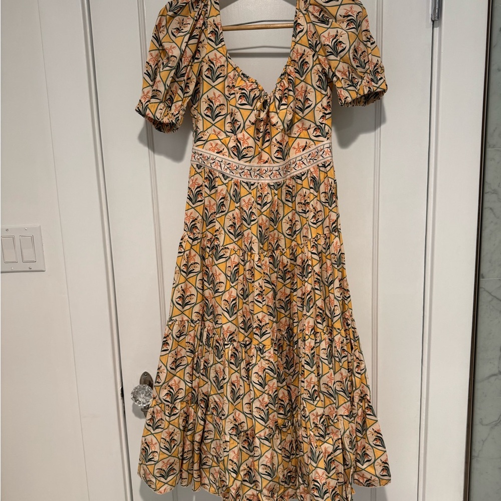 Agua by Agua Bendita Cream Puff Sleeve Midi Sundress